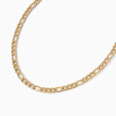 Gold-tone Stainless Steel 8MM Figaro Chain Necklace