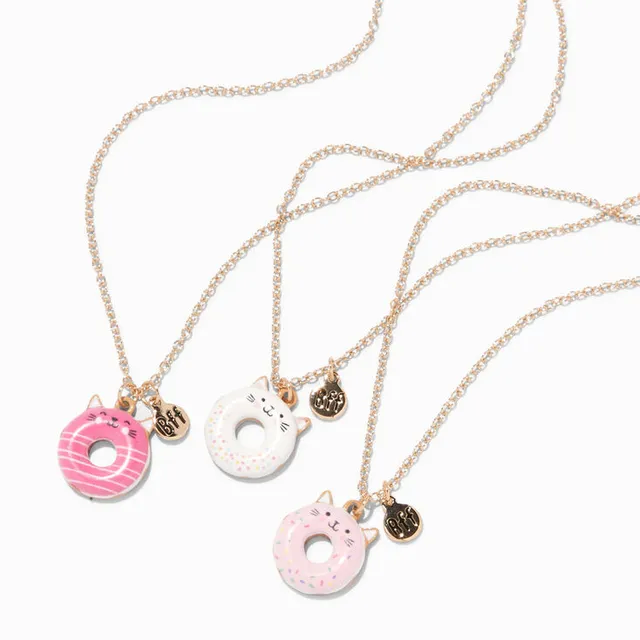 Claire's Best Friends Hibiscus Heart Pendant Necklaces - 3 Pack