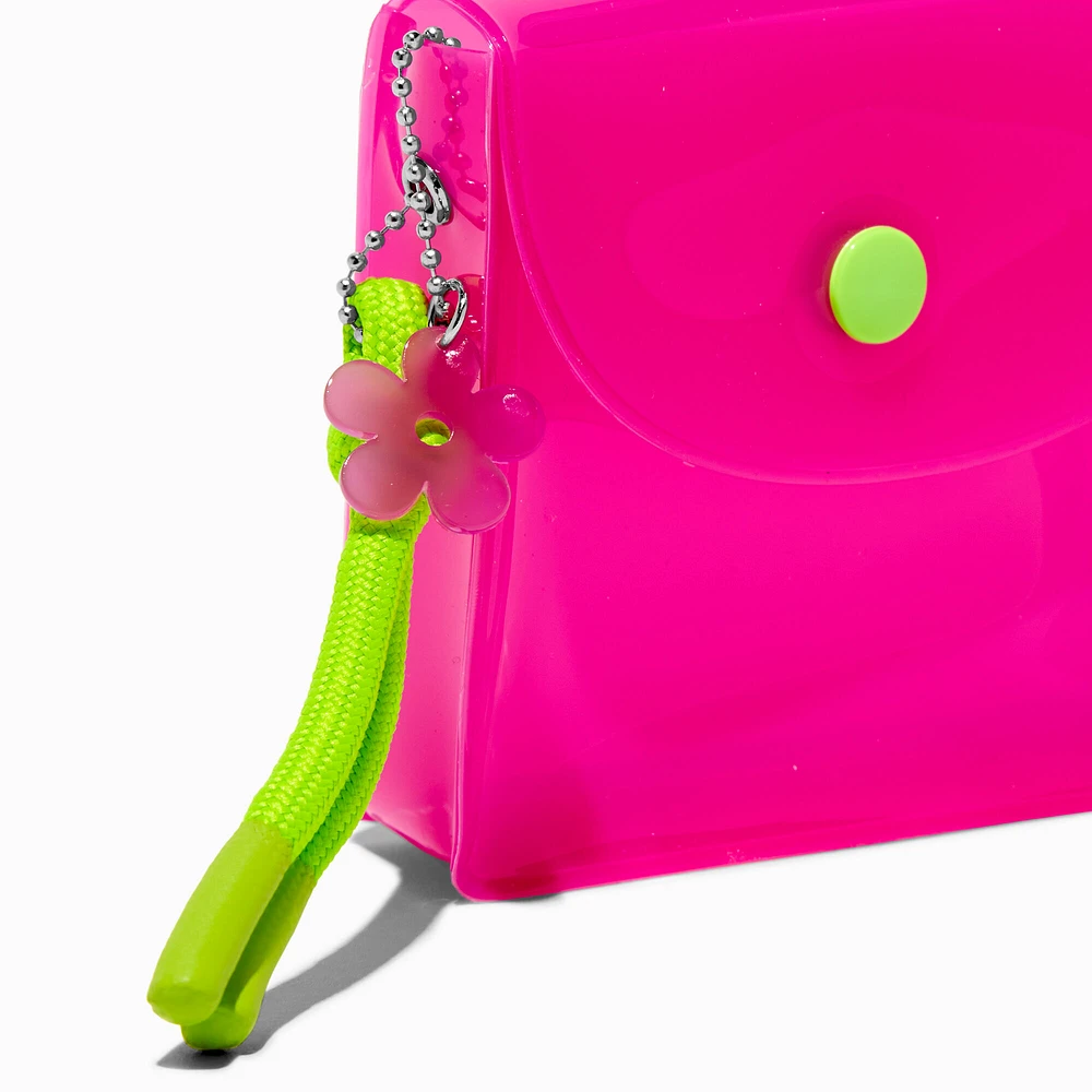 Translucent Hot Pink Daisy Snap Coin Purse