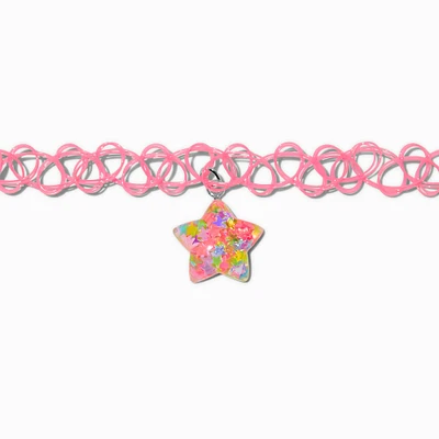 Puffy Star Tattoo Choker Necklace