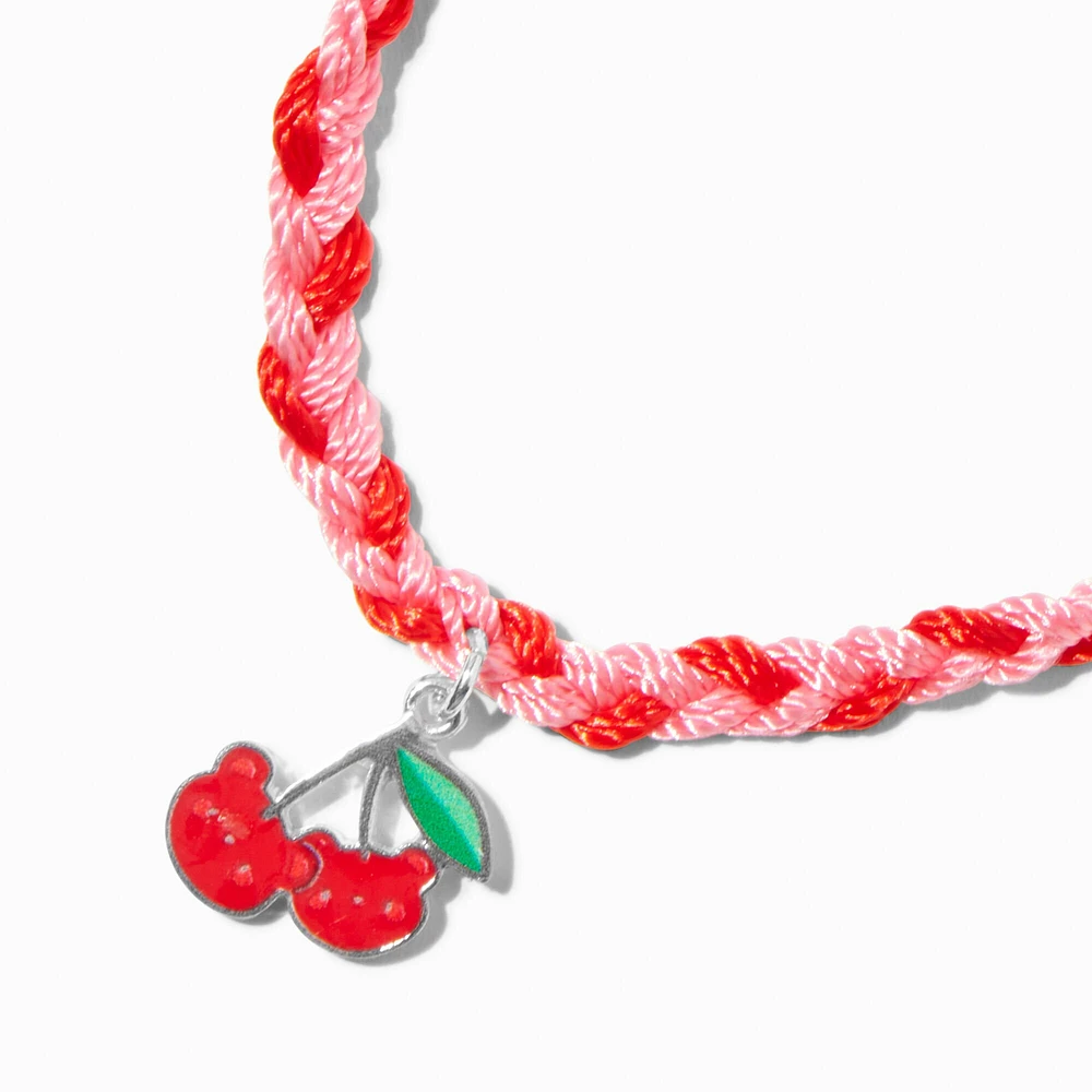 Cherry Bear Braided Adjustable Bracelet