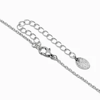Black Rose Cross Silver-tone Pendant Necklace