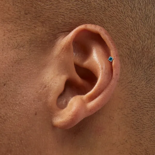 Mixed Metal 16G Crystal Cartilage Stud Flat Back Earrings - 3 Pack