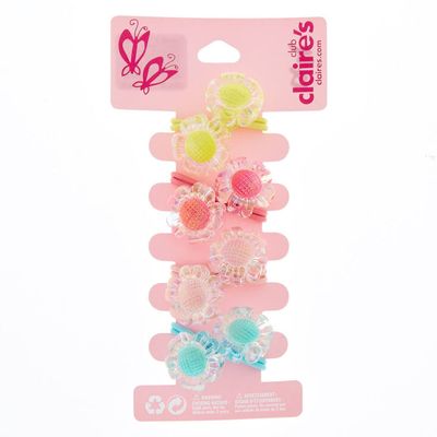 Claire's Club Clear Flower Hair Ties - 4 Pack
