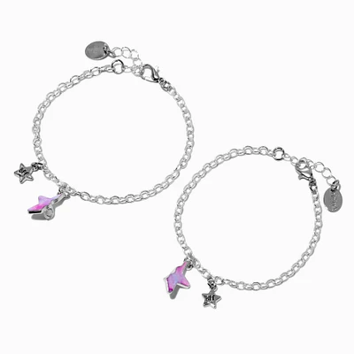 Best Friends Silver-tone Split Star Charm Bracelets - 2 Pack