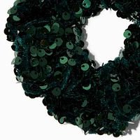 Emerald Green Sequin Hair Scrunchie