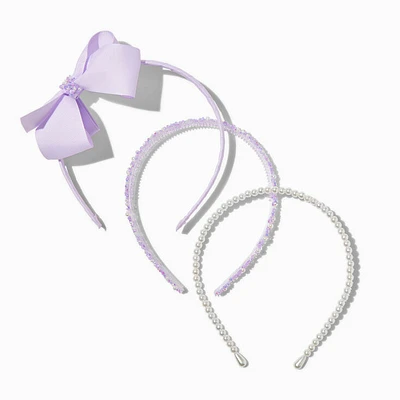 Claire's Club Mermaid Bling & Pearl Loopy Bow Headbands - 3 Pack