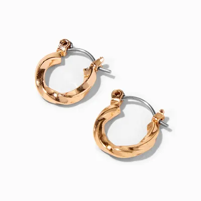 Gold Twisted 10MM Hoop Earrings