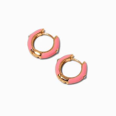 Enamel Huggie Hoop Earrings