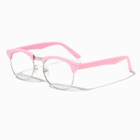 Claire's Club Solar Blue Light Reducing Round Clear Lens Pink Frames