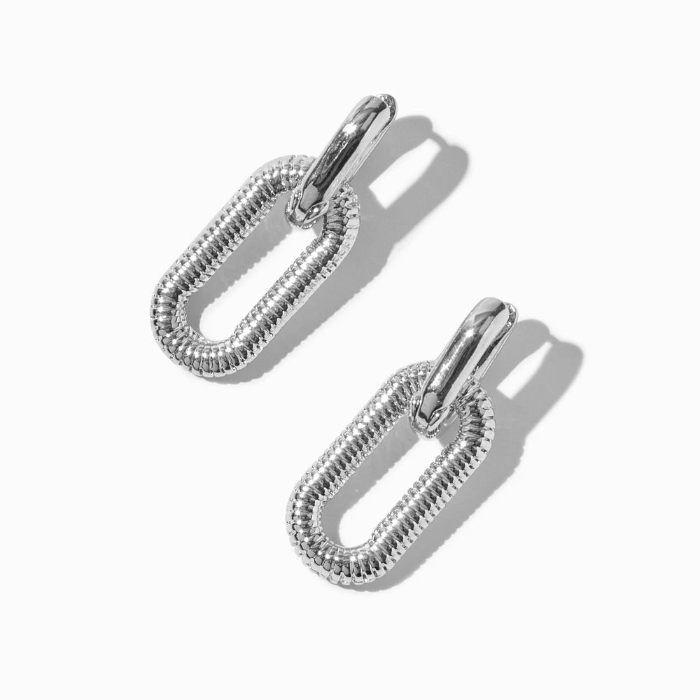 Silver-tone Chain Link Drop Earrings