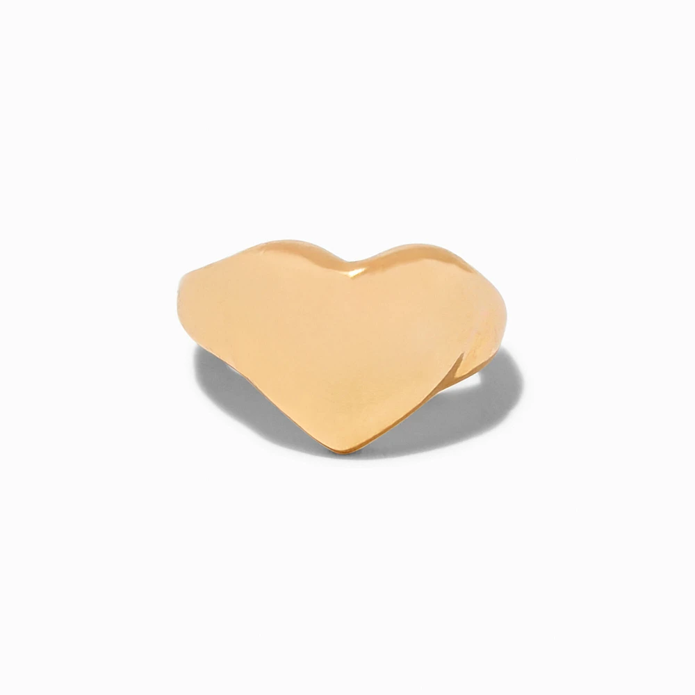 Gold-tone Puffy Heart Ear Cuff