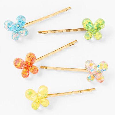 Gold Pastel Butterfly Hair Pins - 5 Pack