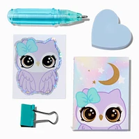 Lavender Owl Mini Foil Stationery Set