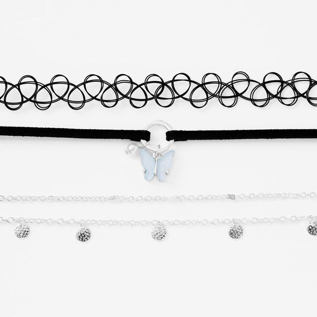 Claire's Black Lace & Pearl Choker Necklaces - 3 Pack