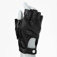 White Faux Leather Fingerless Gloves