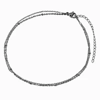 Silver-tone Stainless Steel Multi-Strand Ball Chain Anklet