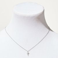 C LUXE by Claire's Sterling Silver 1/20 ct. tw. Lab Grown Diamond Cross Pendant Necklace