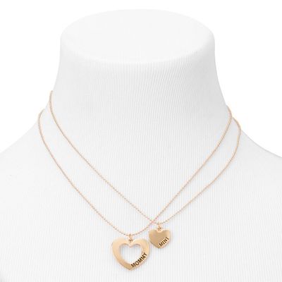 Gold Mommy & Mini Pendant Necklaces - 2 Pack