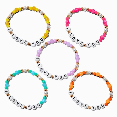 Best Friends ''I Love You'' Beaded Stretch Bracelets - 5 Pack