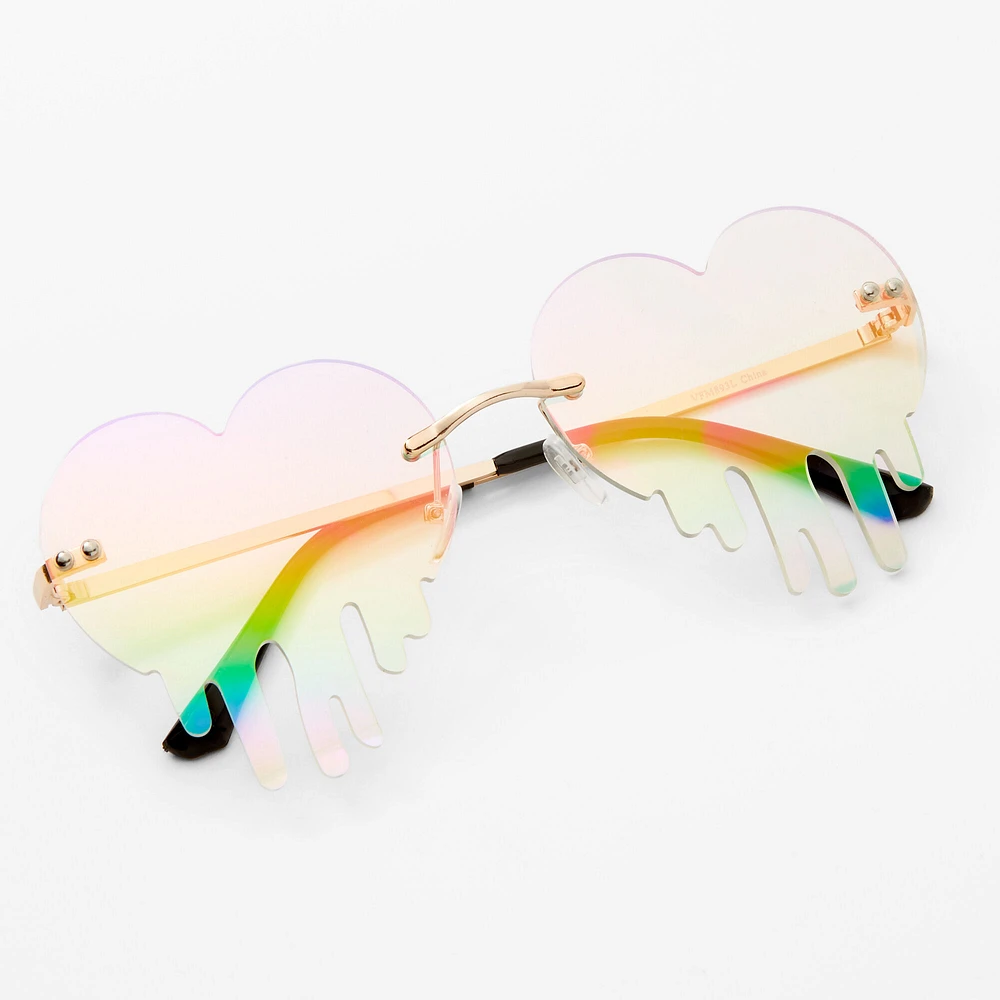 Iridescent Melted Heart Rim Sunglasses