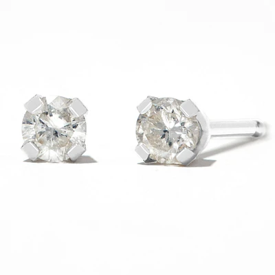 Round Diamond Stud Earrings 1/10 ct. tw. 14kt White Gold