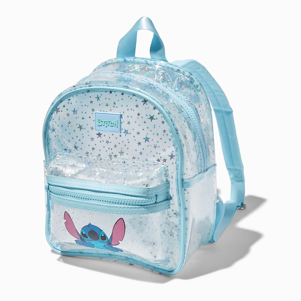Disney Stitch Clear Glitter Stars Backpack
