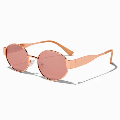 Rose Gold Oval Sunglasses