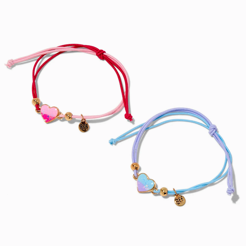 Best Friends Ombré Heart Adjustable Bracelets - 2 Pack