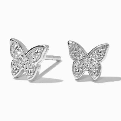 C LUXE by Claire's Sterling Silver 1/10 ct. tw. Lab Grown Diamond Pavé Butterfly Stud Earrings