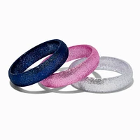 Claire's Club Starry Glitter Bangle Bracelets - 3 Pack