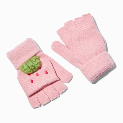 Pink Strawberry Convertible Gloves