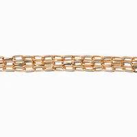 Gold-tone Paperclip Chain Multi-Strand Bracelet