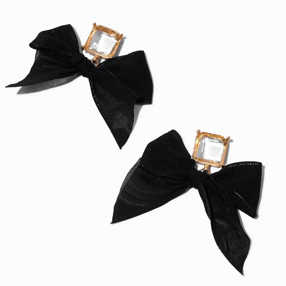 Gold-tone Bling Bow Drop Earrings