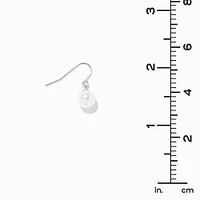 White Pearl 0.5" Silver-tone Drop Earrings