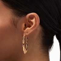 Gold 60MM Bamboo Hoop Earrings