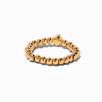 Gold-tone Crystal Clover Stretch Ring