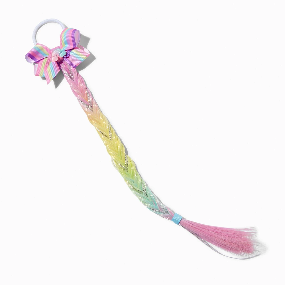 Claire's Club Rainbow Pastel Braid Faux Hair Clip