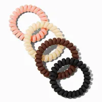 Mixed Neutral Spiral Hair Ties - 4 Pack