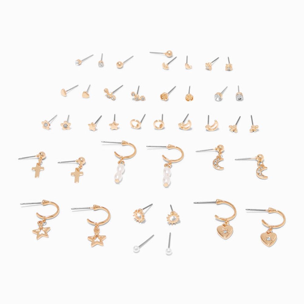Gold Celestial Earrings Set - 20 Pack