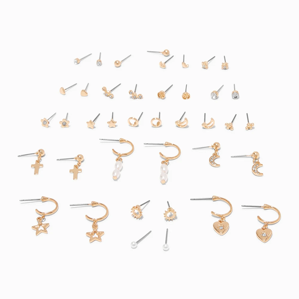 Gold Celestial Earrings Set - 20 Pack