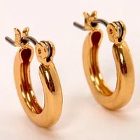 Gold-tone 10mm Tube Hoop Earrings