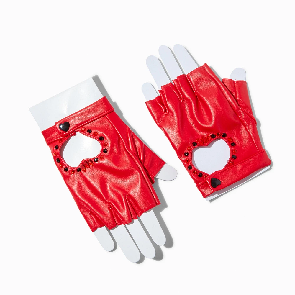 Red Heart Cut-Out Short Arm Warmers