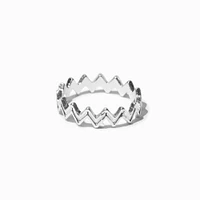 Silver-tone Zig Zag Midi Rings - 4 Pack