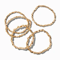 Gold-tone Square Stackable Bangle Bracelets - 5 Pack