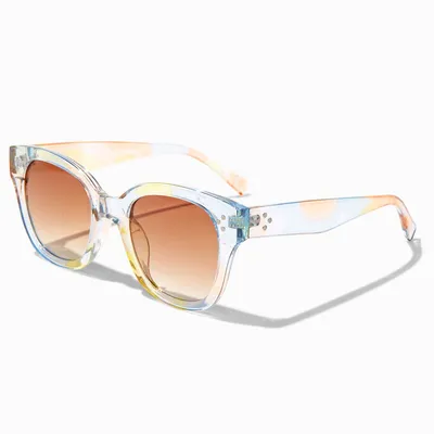 Pastel Watercolor Clear Frame Sunglasses