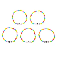 Rainbow Bead Stretch Friendship Bracelets - 5 Pack