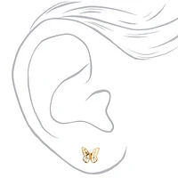 C LUXE by Claire's 18kt Gold Plated Butterfly Stud Earrings