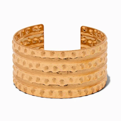 Gold-tone Dot Textured Cuff Bracelet