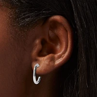 Silver-tone 20mm Hoop Earrings